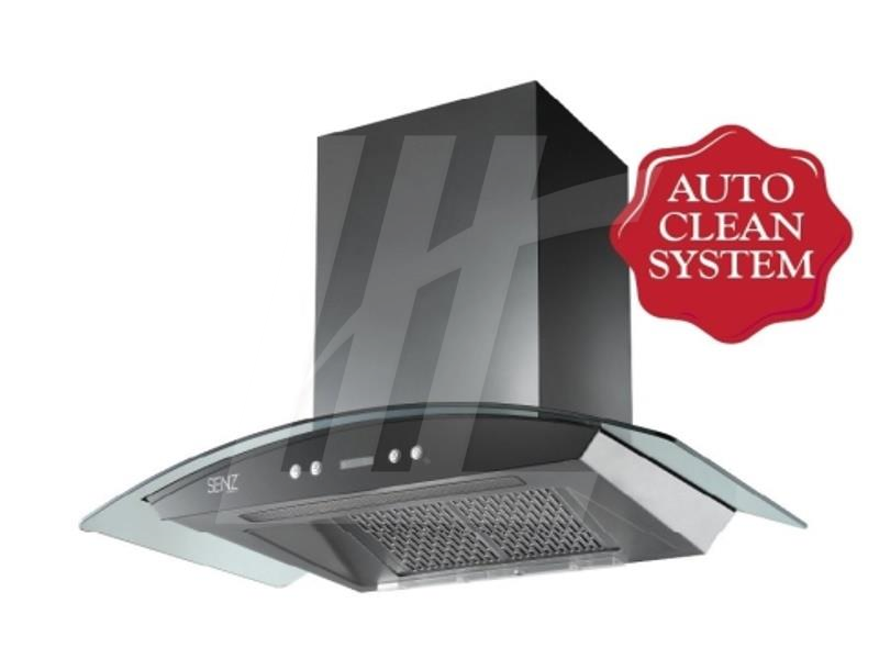 Senz Aqua Pro intelClean Black Stainless Steel Chimney MultiHood