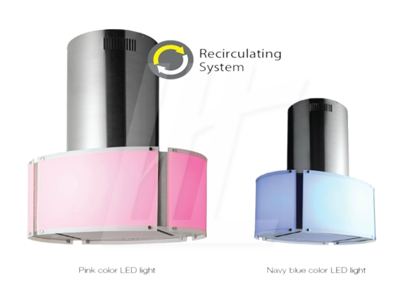 SENZ LED Color Changing Glass Designer Island Cooker Hood - MultiHood