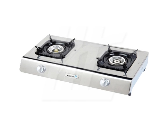 Xunda Table Top Stainless Steel Surface Double Burner Gas Stove 