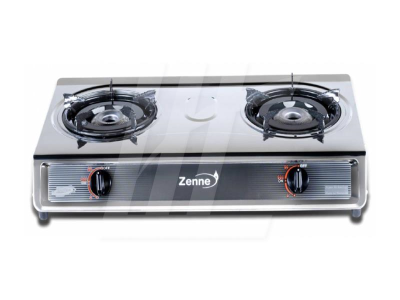 Zenne Stainless Steel Non Sticker Double Burner Gas Cooker
