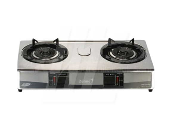 Zenne Stainless Steel Twister Double Burner Gas Cooker Stove 4.5KW