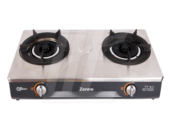 Zenne Stainless Steel Twister Double Burner Gas Cooker Stove 5.3KW